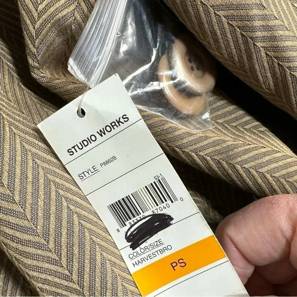 Studio Works SP women’s tan 3/4 sleeve cropped lined jacket NEW - Picture 8 of 8